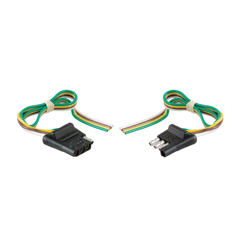 Curt (167) 58304 4-Way Flat Connector Plug & Socket with 12" Wires Each (Packaged)