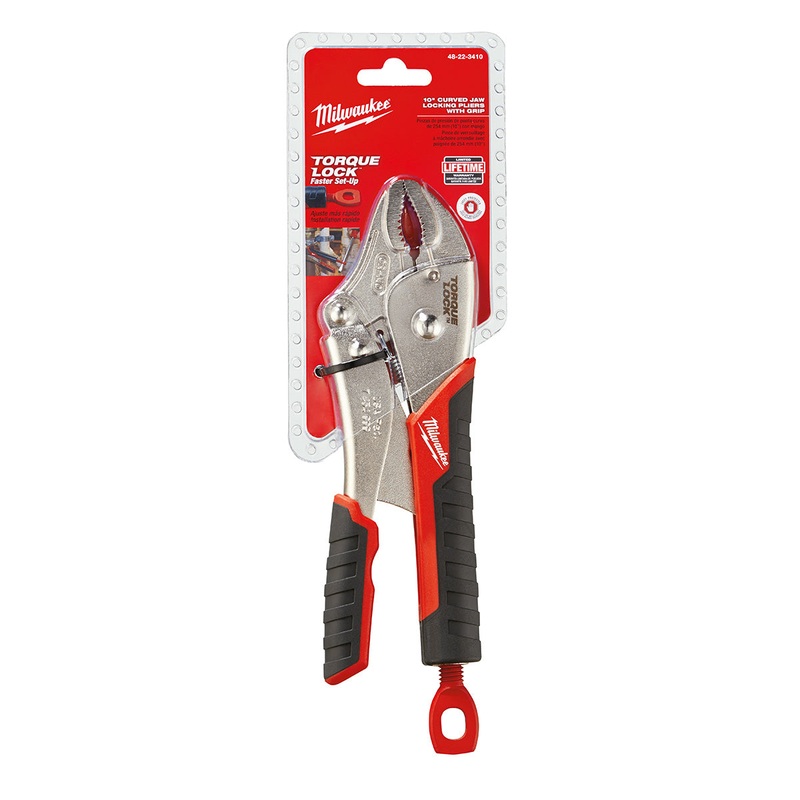 Milwaukee (366) 48-22-3410 10" TORQUE LOCK Curved Jaw Locking Pliers with Grip