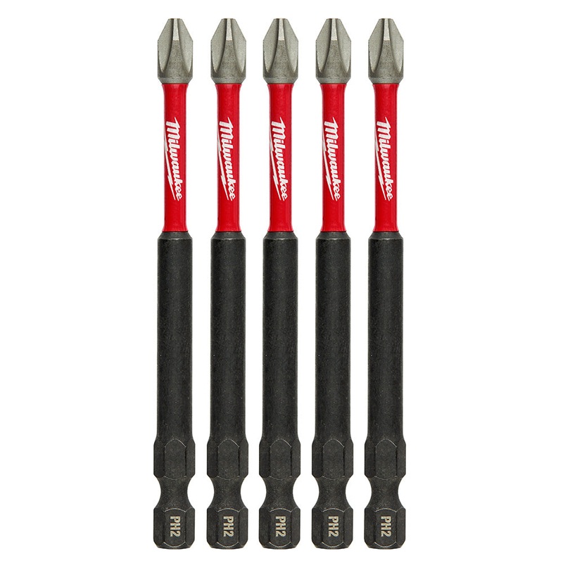 Milwaukee (366) 48-32-4564 SHOCKWAVE 3-1/2 Impact Phillips No.2 Power Bits (5PK)