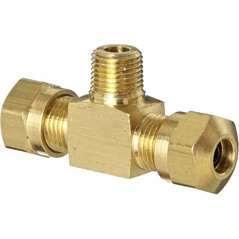 WHD (129) 1472X4X4 AIR BR TUBE 1/4 X1/4 MP BR TEE