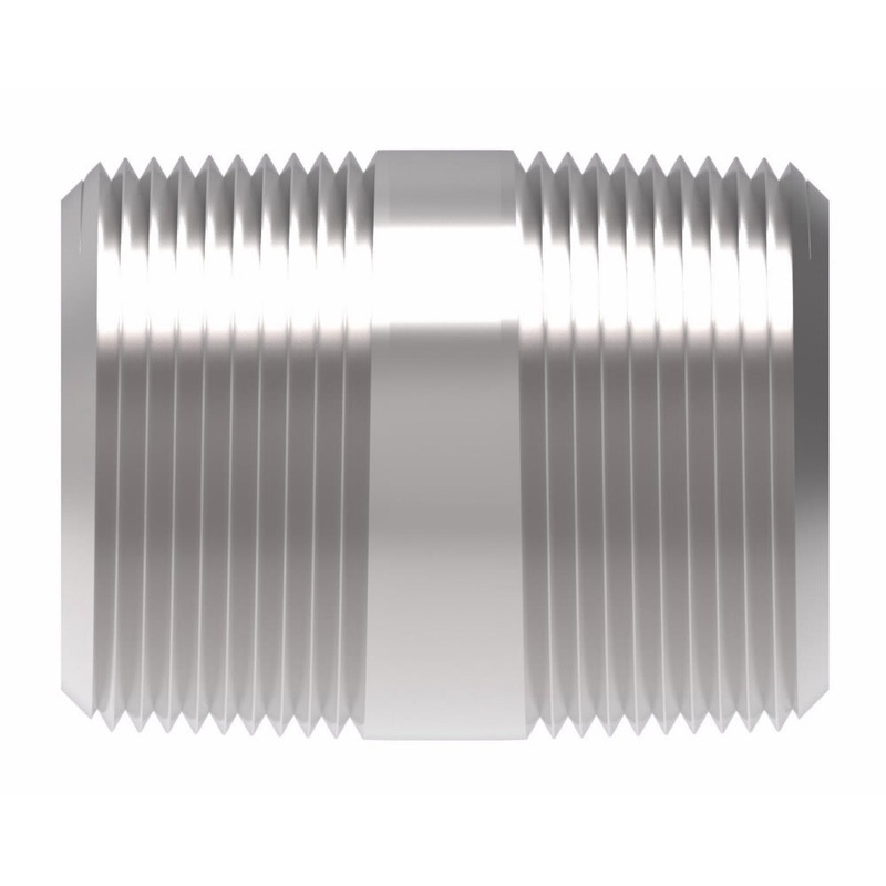 WHD (129) 3326X8 BRASS PIPE CLOSE NIPPLE 1/2 MALE NPT