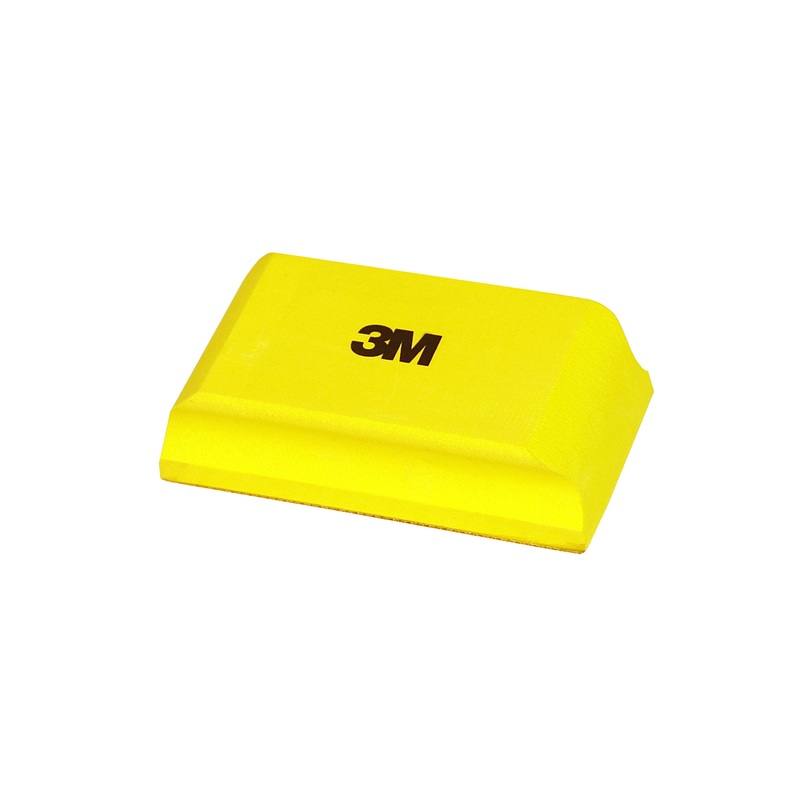 3M (815) 05686 3M Hookit Sanding Block, 05686, 1-1/2 in x 2-5/8 in x 5-1/4 in (5.25 cm x 6.67 cm x 13.3 cm), Colour: Yellow, 3M Stock No. 7000119959