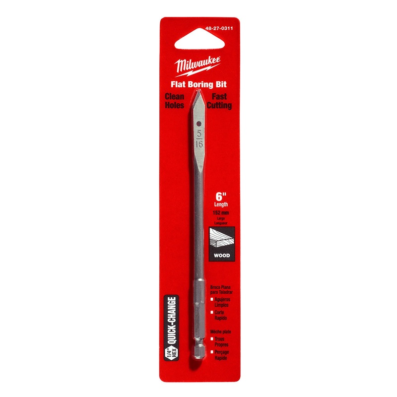 Milwaukee (366) 48-27-0311 Flat Boring Bit 5/16" x 6"