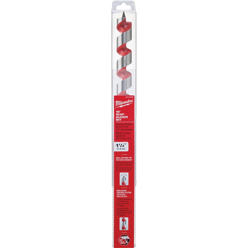 Milwaukee (366) 48-13-6250 1-1/4" x 18" Ship Auger Bit