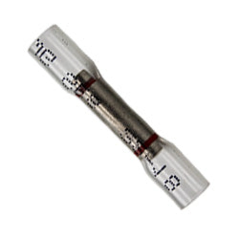 Pico (931) 10700-14 5PCS 22-18 AWG CRYSTAL CLEAR HEAT SHRINK BUTT CONNECTORS - RED STRIPE