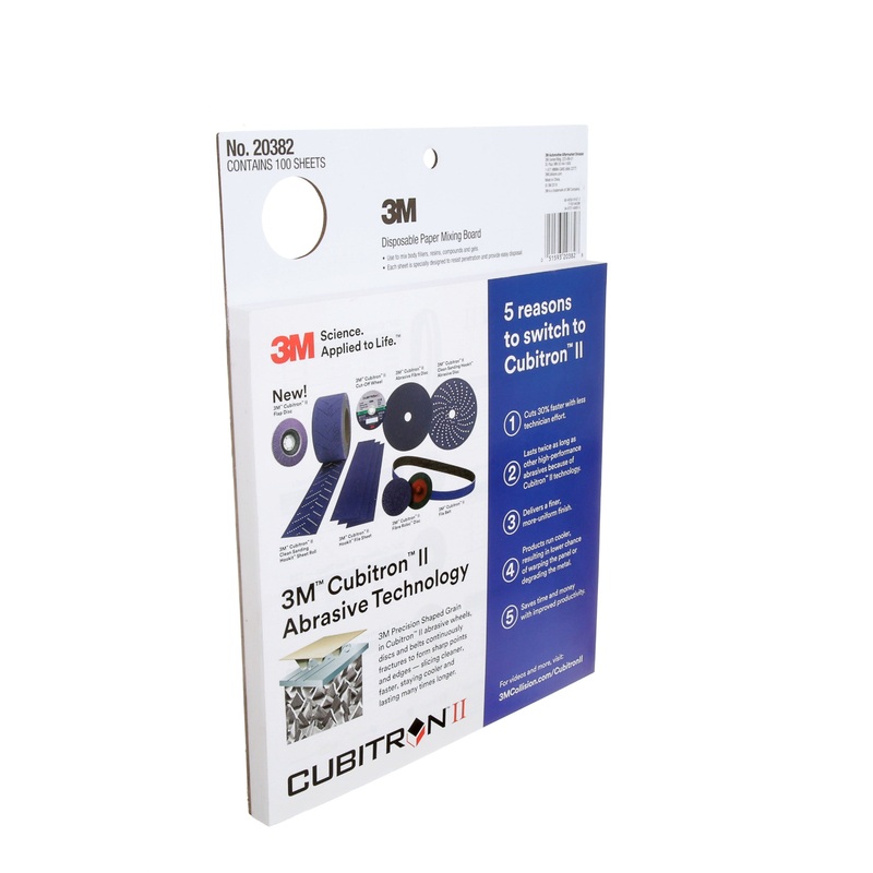 3M (815) 20382 3M Disposable Paper Mixing Board 20382, Colour: White, 3M Stock No. 7100144396