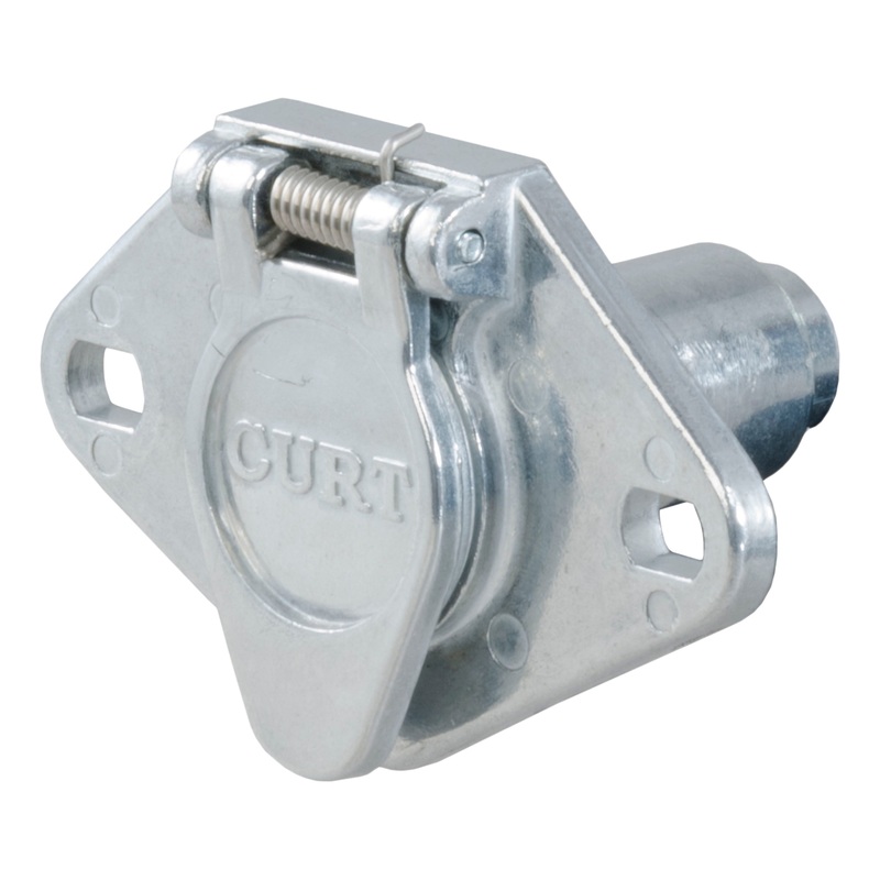 Curt (167) 58071 4-Way Round Connector Socket (Vehicle Side, Packaged)