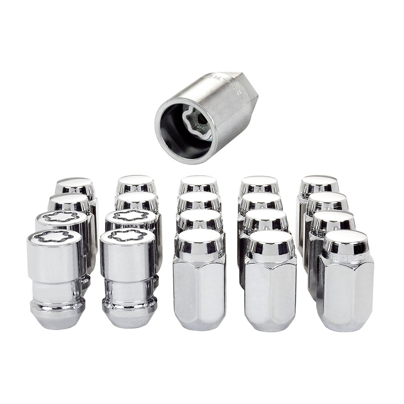 McGard (173) 84557CN Chrome Cone Seat Wheel Installation Kit for 5 Lug Vehicles (M12 x 1.5 Thread Size); Set of 16 Lug Nuts, 4 Wheel Locks & 1 Key