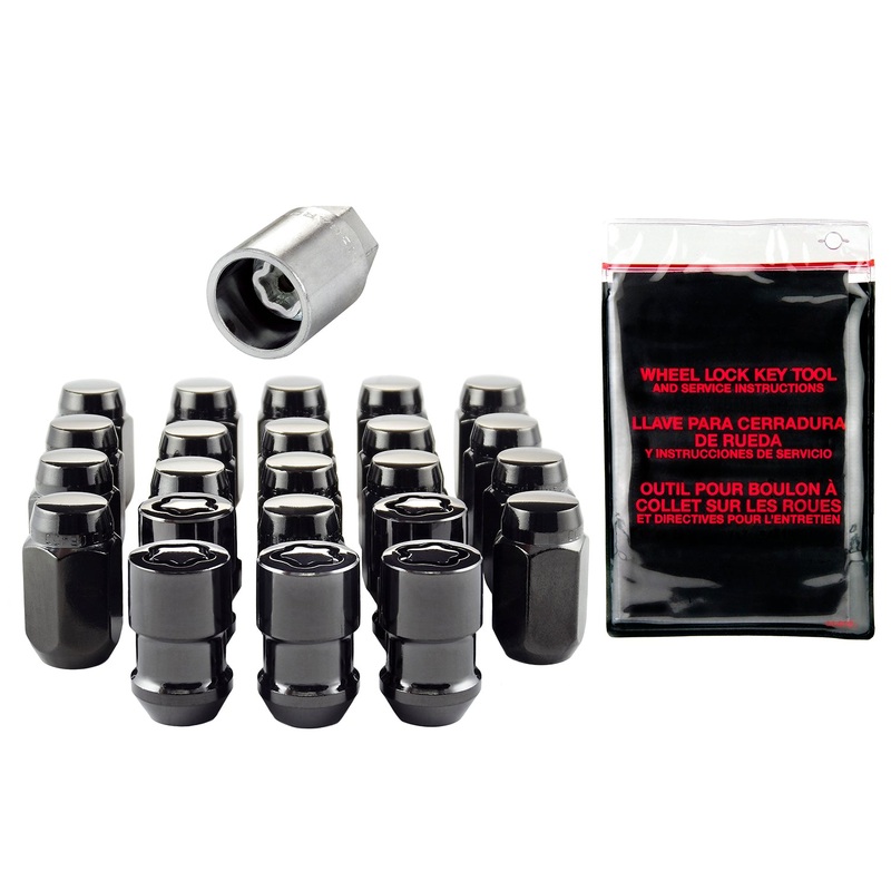 McGard (173) 84562BK Jeep Wrangler 23-Piece Black Cone Seat Wheel Installation Kit (1/2-20 Thread Size); Set of 18 Lug Nuts, 5 Wheel Locks, 1 Key & 1 Key Storage Pouch