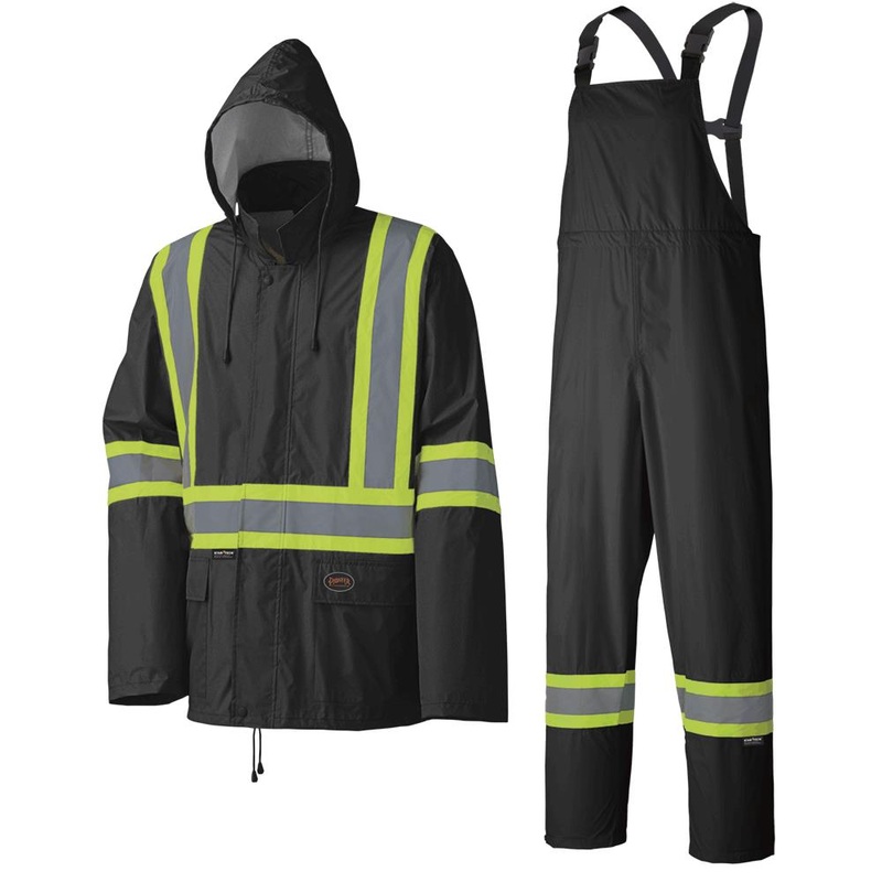 SureWerx (545) V1080170-XL PIONEER Waterproof Lightweight Safety Rain Suit - Black - XL - Model Number 5599BK