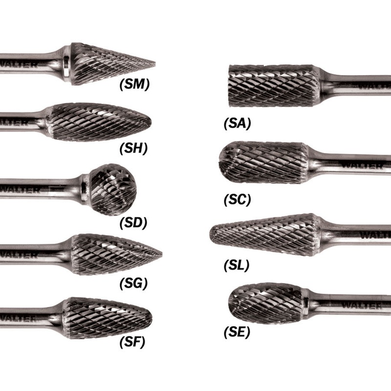 Walter (365) 01V044 CARBIDE BURR 1/4" Shank Double Cut SG-1 DC