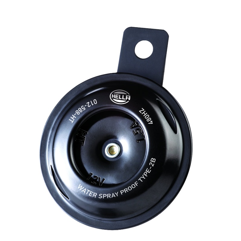 Hella (526) 012588061 Hella Signal Horn - HELLA ESSENTIAL HORN S70 - 12V - 108dB(A) - Frequency Range: 460Hz - High Tone - Electric - Housing Colour: Black - Quantity: 1