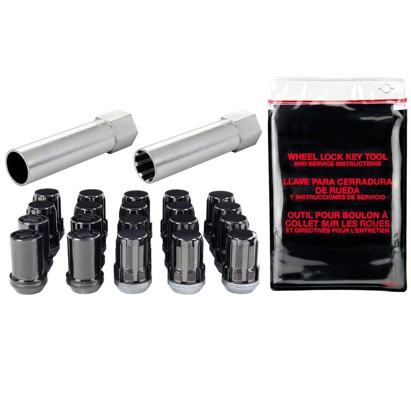 McGard (173) 65554BK Black SplineDrive 5 Lug Wheel Installation Kit (M12 x 1.25 Thread Size); Set of 16 Lug Nuts, 1 Installation Tool, 4 Wheel Locks, 1 key, Key Storage Pouch