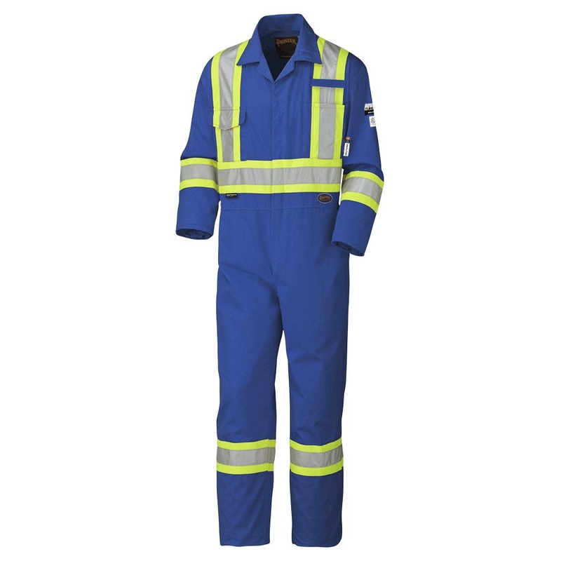 SureWerx (545) V252021T-42 PIONEER Hi-Vis FR/ARC-Rated 100% Cotton Safety Coveralls - Royal Blue - 42 - Tall - Model Number 5558AT