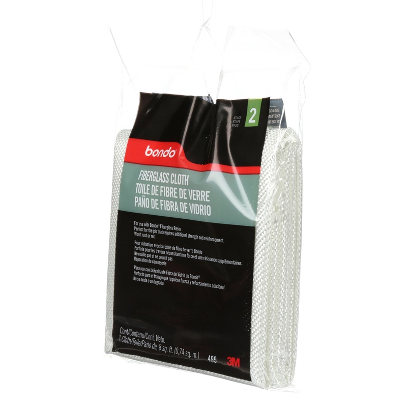 3M (815) 499 Bondo Fiberglass Cloth, 499, 8 sq. ft. (2.5 m), Colour: White, 3M Stock No. 7000120014
