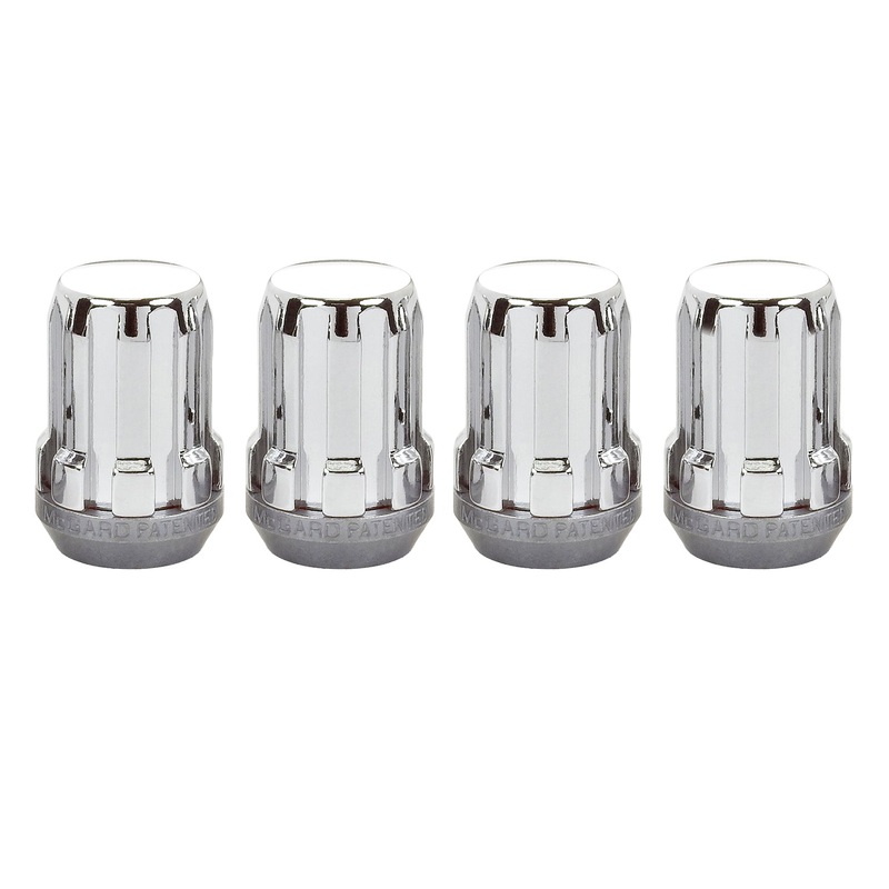 McGard (173) 65357 Chrome Cone Seat SplineDrive Lug Nut Set (M12 x 1.5 Thread Size) - Set of 4 Lug Nuts; Requires 65300 Installation Tool.