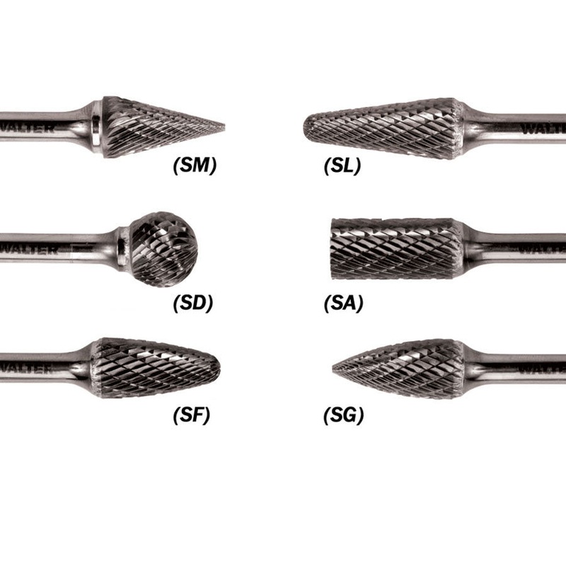 Walter (365) 01V023 CARBIDE BURR 1/8" Shank Double Cut SG-44 DC