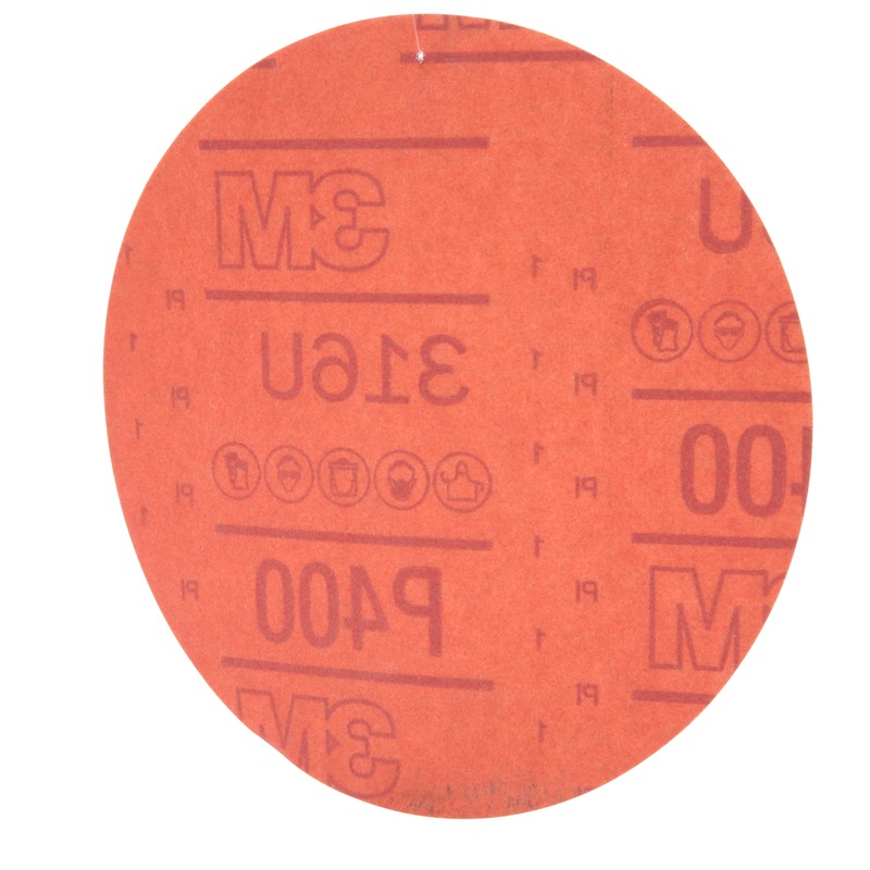 3M (815) 01218 3M Hookit Red Abrasive Disc, 316U, 01218, P400, A-weight, 6 in (15.24 cm), Colour: Red, 3M Stock No. 7000045463