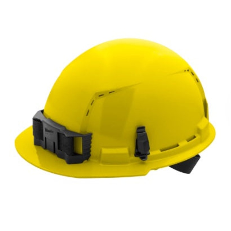 Milwaukee (366) 48-73-1202 BOLT Yellow Front Brim Vented Hard Hat w/4pt Ratcheting Suspension (USA) - Type 1, Class C