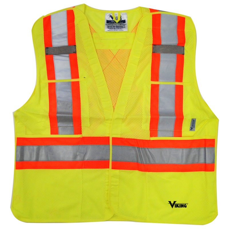 Viking (725) 6125G-2XL/3XL Viking 5 Point Tear Away Safety Vest-Mesh