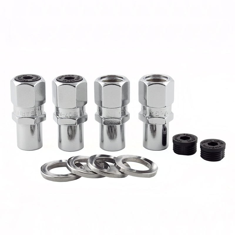 McGard (173) 61006 Chrome Racing Regular .746 Shank Style Lug Nut Set (7/16-20 Thread Size) - Set of 4 Lug Nuts and 4 Washers