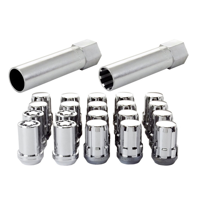 McGard (173) 65554CN Chrome SplineDrive 5 Lug Wheel Installation Kit (M12 x 1.25 Thread Size); Set of 16 Lug Nuts, 1 Installation Tool, 4 Wheel Locks & 1 key