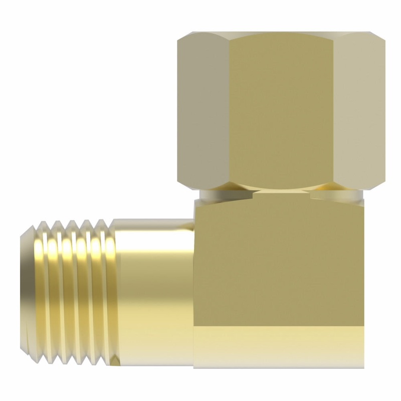 WHD (129) 69X5 BRASS COMP 5/16TUBE X1/8 MALE NPT 90ELB