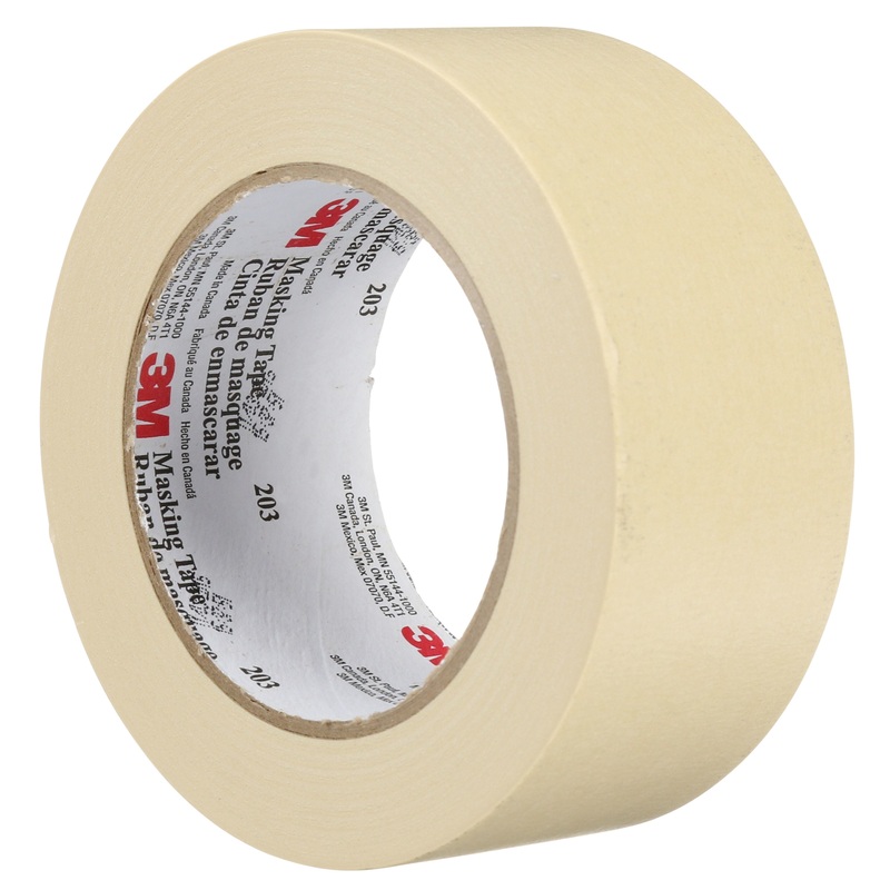 3M (815) 203-48X55-BULK 3M General Purpose Masking Tape, 203, beige, 1.89 in x 60 yd (48 mm x 55 m), bulk, Colour: Beige, 3M Stock No. 7000124209