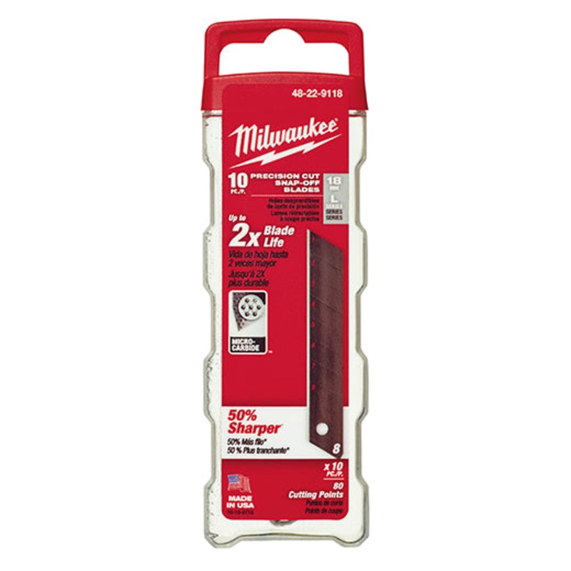Milwaukee (366) 48-22-9118 18mm Precision Snap Blades (10 PK)