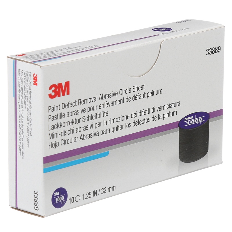 3M (815) 33889 3M Paint Defect Removal Abrasive Circle Sheet, 33889, 1000, 1.25 in (3.2 cm), 3M Stock No. 7100054235