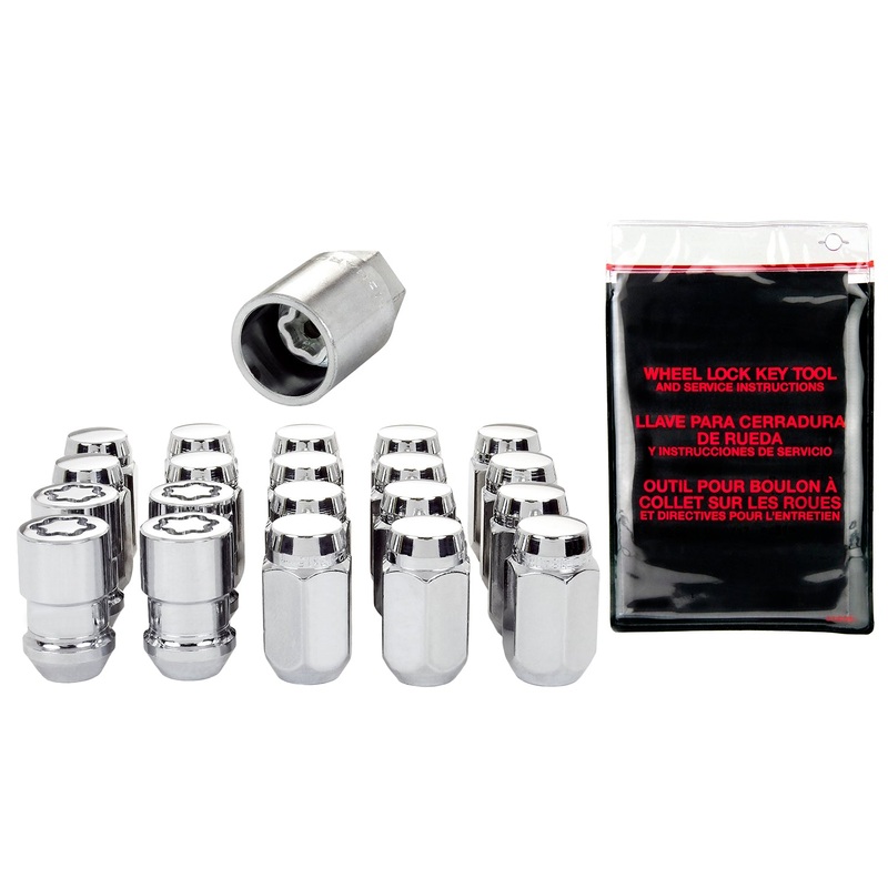 McGard (173) 84530 Chrome Cone Seat Wheel Installation Kit for 5 Lug Vehicles (1/2-20 Thread Size); Set of 16 Lug Nuts, 4 Wheel Locks, 1 Key & 1 Key Storage Pouch
