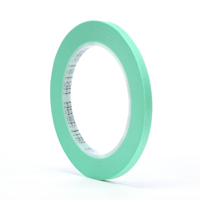 3M (815) 06525 3M Precision Masking Tape, 06525, 1/4 in x 180 ft (6.4 mm x 55 m), Colour: Green, 3M Stock No. 7000045536