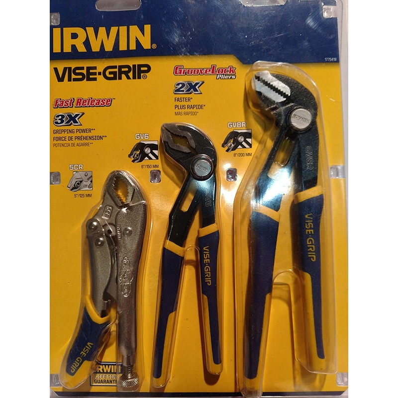 Irwin (928) 1775419 VISE GRIP-3PC PLIER SET