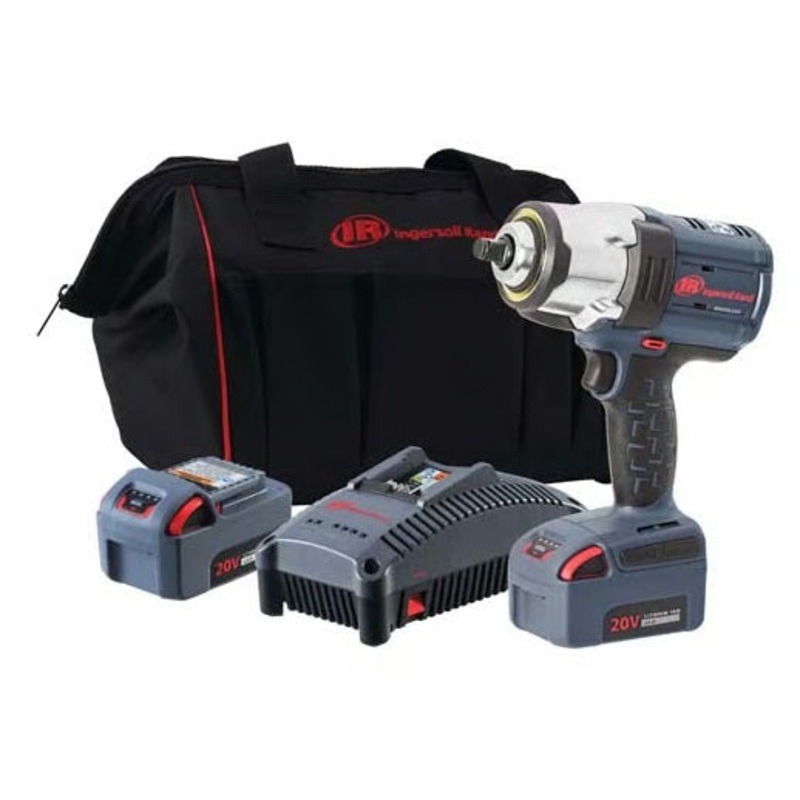Ingersoll Rand (961) W7152-K22 INGERSOLL RAND High-Torque Cordless Impact Wrench Kit, 20 V, 1/2" Socket