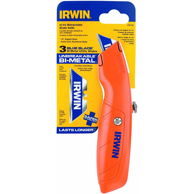 Irwin (928) 2082300 IRWIN Hi-Vis Retractable Utility Knife, 2082300