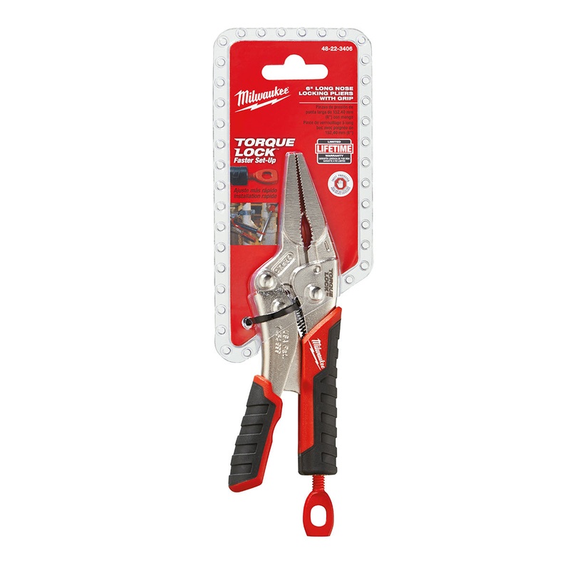 Milwaukee (366) 48-22-3406 6" TORQUE LOCK Long Nose Locking Pliers with Grip