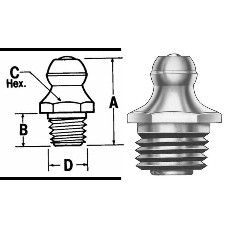Lincoln (502) 5000-9 Lincoln Industrial 5000-9 Stainless Steel Straight Lube Fitting, 1/8 PTF SAE-Special Extra Short Thread