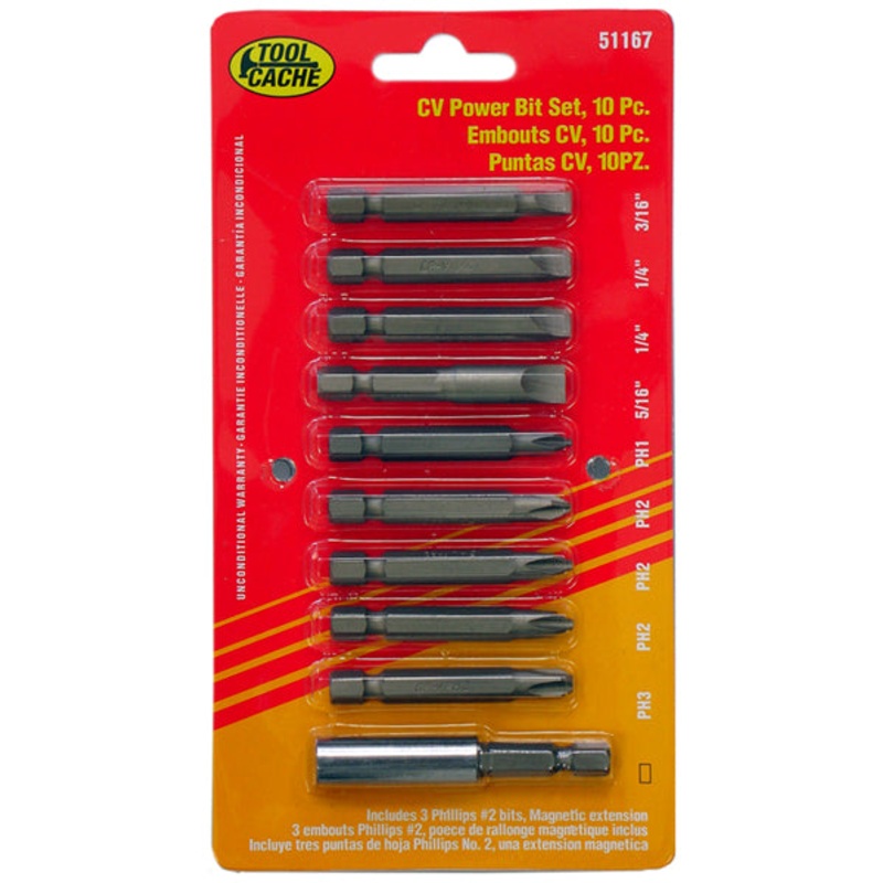 Dynaline (378) 51167 Power Bit Set - Long, Tool Cache Red Table