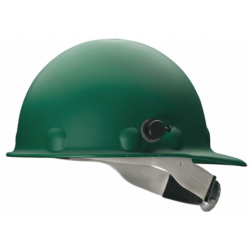 North Safety P2AQRW74A000 Honeywell Green Fibre Metal Roughneck Fibreglass Cap Style Hard Hat With 8 Point Ratchet Suspension